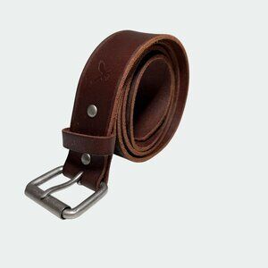 Hollister American Eagle Outfitters Brown Leather Mens Belt With Metal Buckle